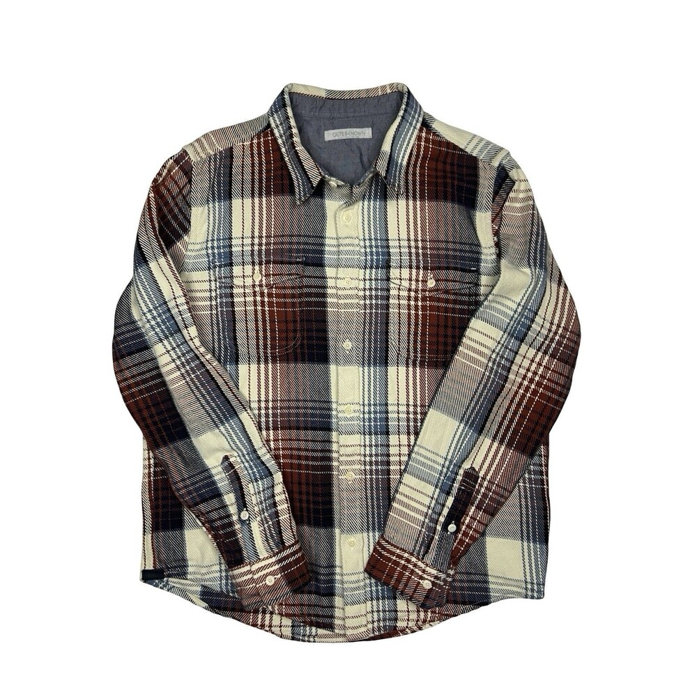 Outerknown Shirt Men’s XL Red Plaid Blanket Flannel Heavy Work Overshirt Organic